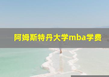 阿姆斯特丹大学mba学费