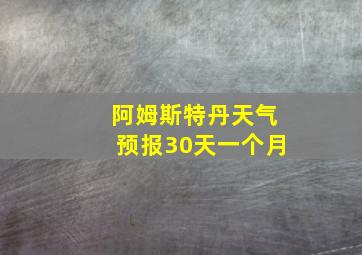 阿姆斯特丹天气预报30天一个月