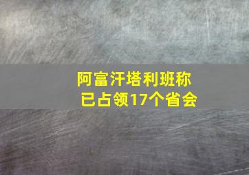 阿富汗塔利班称已占领17个省会