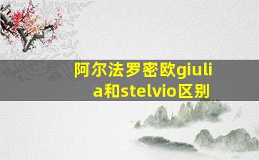 阿尔法罗密欧giulia和stelvio区别