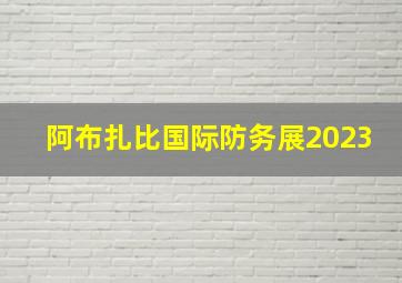 阿布扎比国际防务展2023