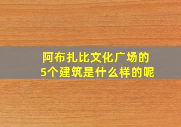 阿布扎比文化广场的5个建筑是什么样的呢