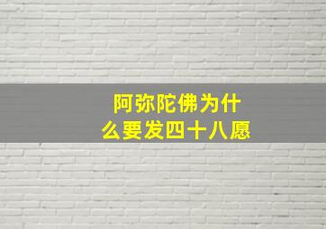 阿弥陀佛为什么要发四十八愿