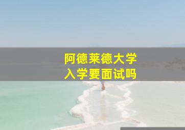 阿德莱德大学入学要面试吗