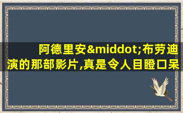 阿德里安·布劳迪演的那部影片,真是令人目瞪口呆