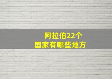 阿拉伯22个国家有哪些地方