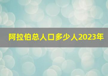 阿拉伯总人口多少人2023年