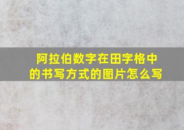 阿拉伯数字在田字格中的书写方式的图片怎么写