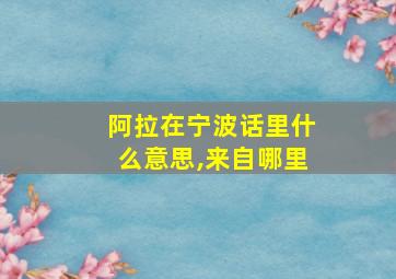 阿拉在宁波话里什么意思,来自哪里