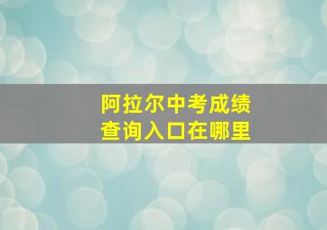 阿拉尔中考成绩查询入口在哪里