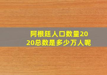 阿根廷人口数量2020总数是多少万人呢