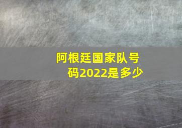 阿根廷国家队号码2022是多少