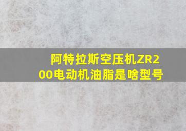 阿特拉斯空压机ZR200电动机油脂是啥型号