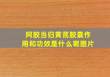 阿胶当归黄芪胶囊作用和功效是什么呢图片