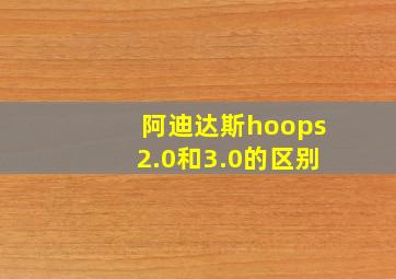 阿迪达斯hoops2.0和3.0的区别