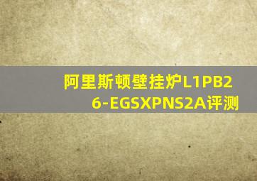 阿里斯顿壁挂炉L1PB26-EGSXPNS2A评测