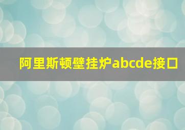 阿里斯顿壁挂炉abcde接口