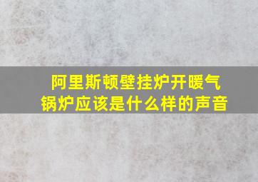 阿里斯顿壁挂炉开暖气锅炉应该是什么样的声音