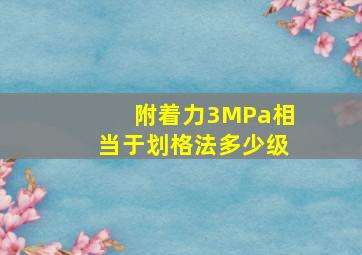 附着力3MPa相当于划格法多少级