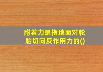 附着力是指地面对轮胎切向反作用力的()