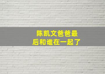 陈凯文爸爸最后和谁在一起了