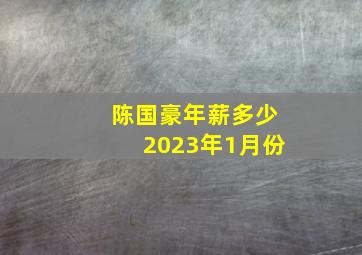 陈国豪年薪多少2023年1月份