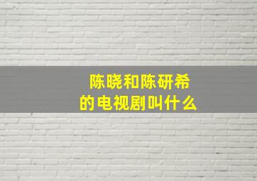 陈晓和陈研希的电视剧叫什么