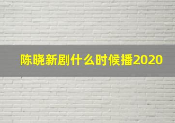 陈晓新剧什么时候播2020