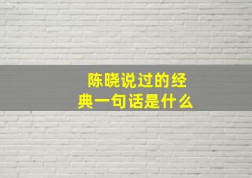 陈晓说过的经典一句话是什么