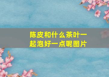 陈皮和什么茶叶一起泡好一点呢图片