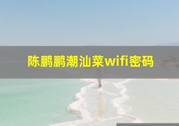 陈鹏鹏潮汕菜wifi密码