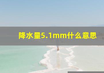 降水量5.1mm什么意思