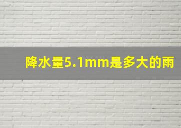 降水量5.1mm是多大的雨