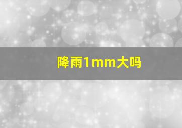 降雨1mm大吗