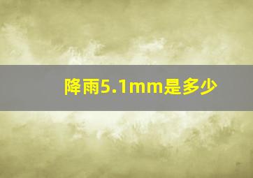 降雨5.1mm是多少