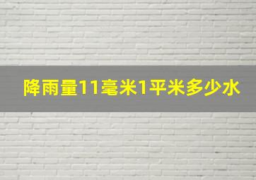 降雨量11毫米1平米多少水