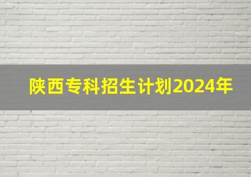 陕西专科招生计划2024年