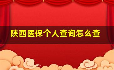 陕西医保个人查询怎么查