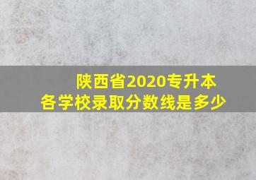 陕西省2020专升本各学校录取分数线是多少