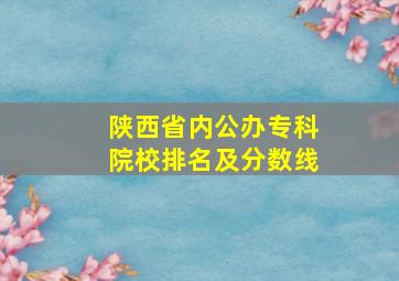 陕西省内公办专科院校排名及分数线