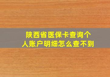 陕西省医保卡查询个人账户明细怎么查不到