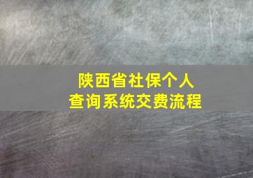 陕西省社保个人查询系统交费流程