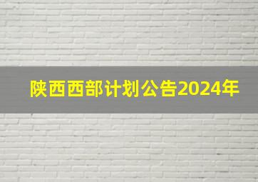 陕西西部计划公告2024年