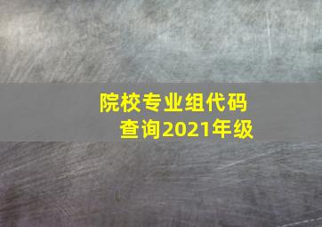 院校专业组代码查询2021年级