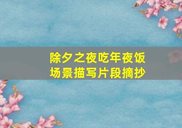 除夕之夜吃年夜饭场景描写片段摘抄