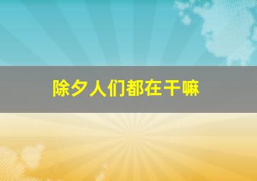 除夕人们都在干嘛