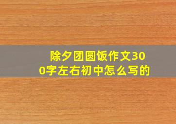 除夕团圆饭作文300字左右初中怎么写的