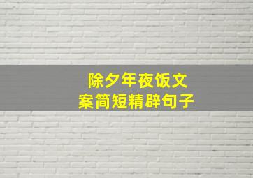 除夕年夜饭文案简短精辟句子