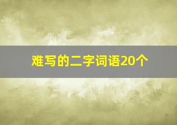 难写的二字词语20个