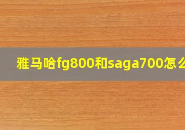 雅马哈fg800和saga700怎么选